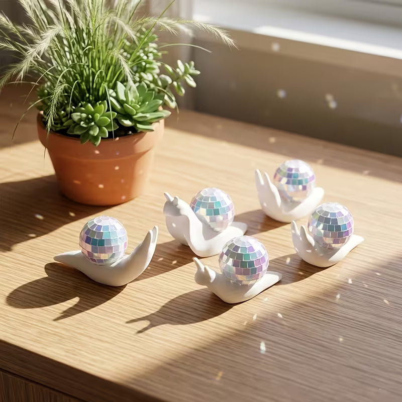 2pck Snail DIsco Ornament