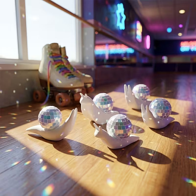 2pck Snail DIsco Ornament
