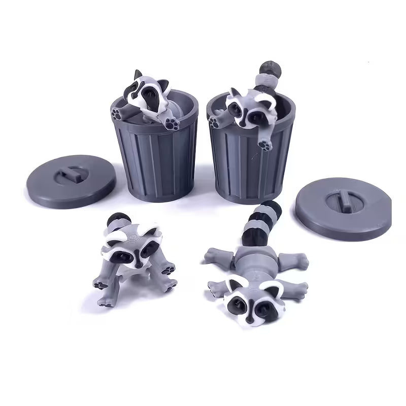 Raccoon Fidget W/ Trash Can Gift box