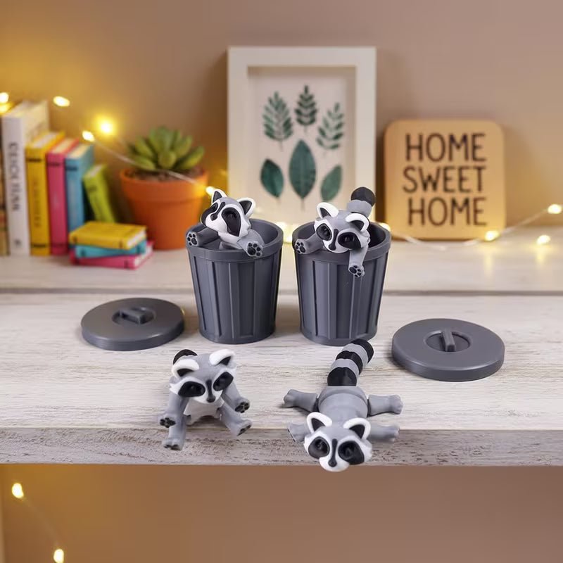 Raccoon Fidget W/ Trash Can Gift box